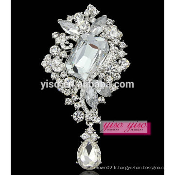 Vente en gros cristal coloré de haute qualité broche fleur strass fleur